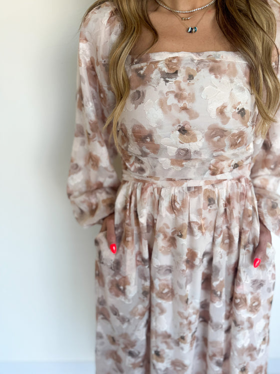 Lark Floral Square Neck Maxi Dress