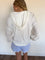 Olive Hooded Split Neck Top in Off White