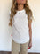Bardot Ribbed Knit Tee in Off White