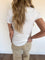 Bardot Ribbed Knit Tee in Off White