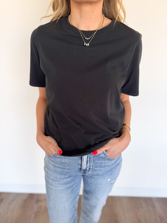 Camila Boxy Fit Tee in Black