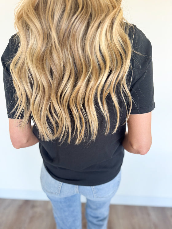 Camila Boxy Fit Tee in Black