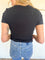 Bardot Ribbed Knit Tee in Black