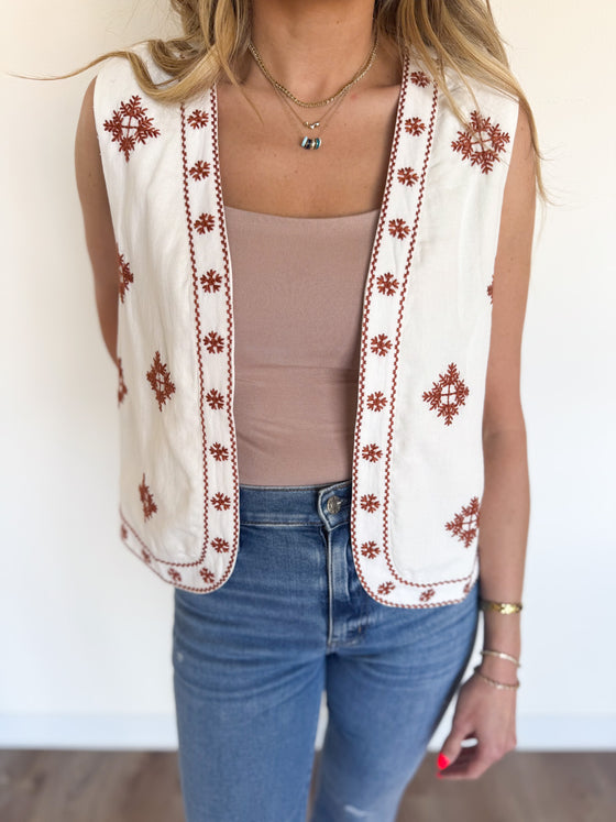 Kyleigh Embroidered Vest