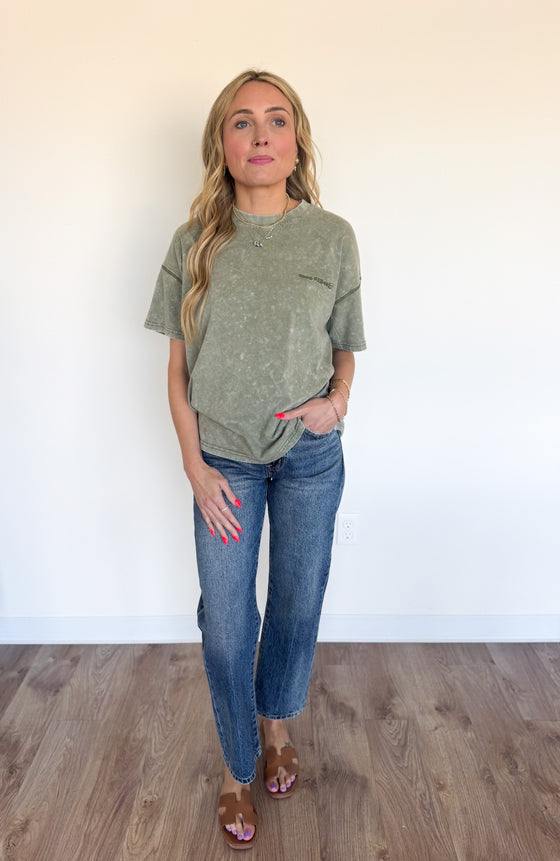 Cobalt Mid Rise Bowed Jeans
