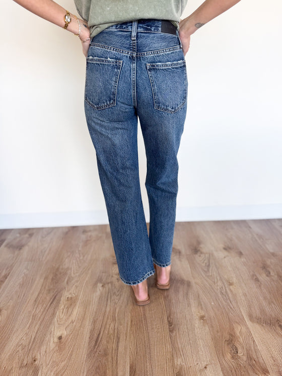 Cobalt Mid Rise Bowed Jeans