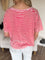 Thea Washed Stripe Knit Top in Red