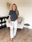 Camila Boxy Fit Tee in Midnight Navy