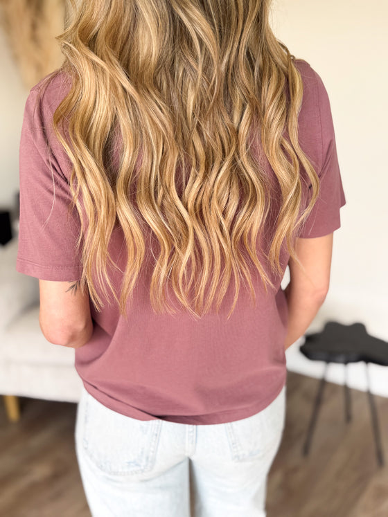 Camila Boxy Fit Tee in Rose Taupe