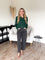 Willa Cable Cardigan in Dark Green