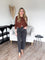 Willa Cable Cardigan in Chestnut