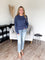 Celie Scuba Sweatshirt in Dusty Navy