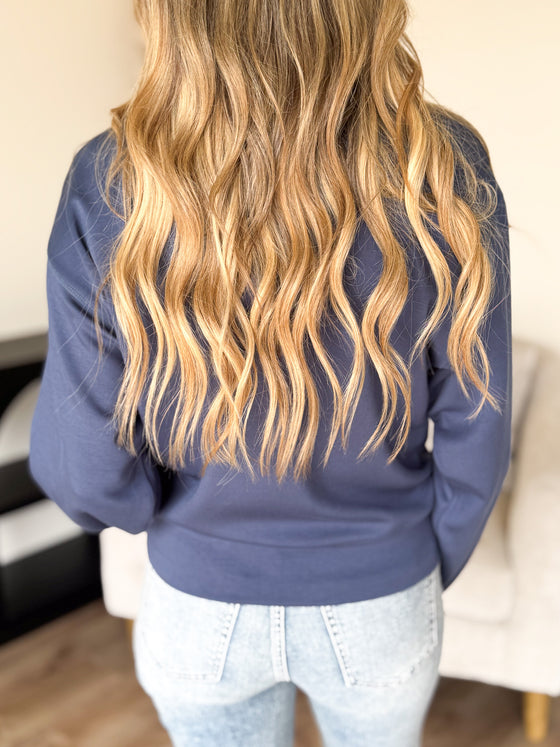Celie Scuba Sweatshirt in Dusty Navy