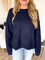 Cosette Tie Split-Hem Top in Navy