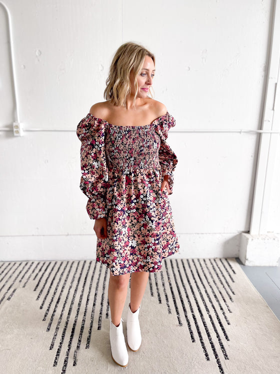 Ryan Floral Smocked Short Dress