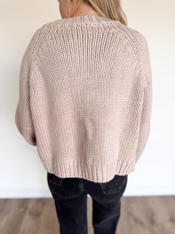 Meghan Button Cardigan in Blush