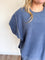 Anastasia Oversized Crewneck Sweatshirt in Dusty Navy