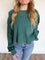 Clio Mineral Washed Waffle LS Top in Deep Green