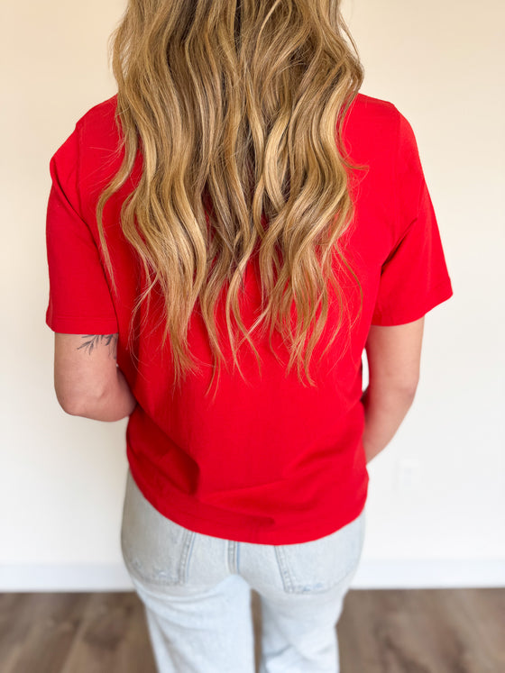 Camila Boxy Fit Tee in Glazed Cherry