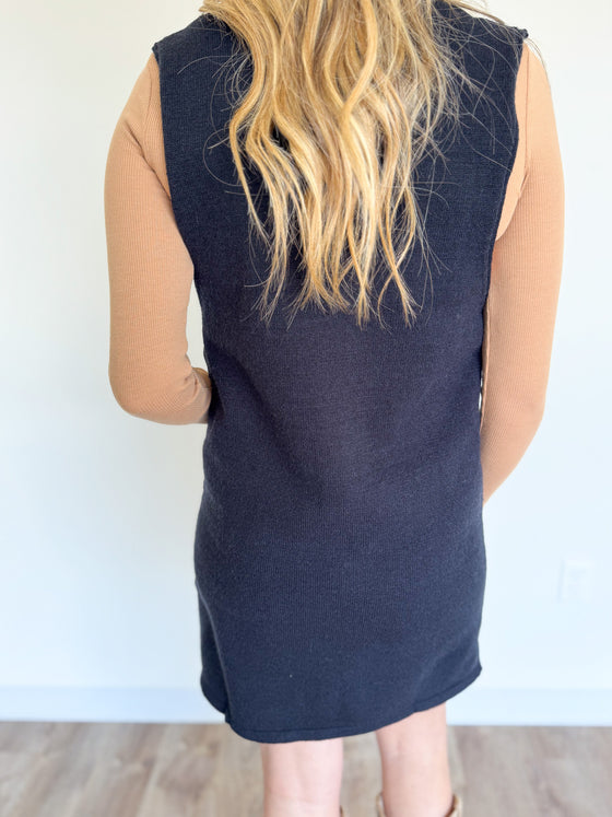 Hadley Sleeveless Knit Mini Dress in Black