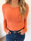Emory Ribbed Long Sleeve Bodysuit in Dusty Orange