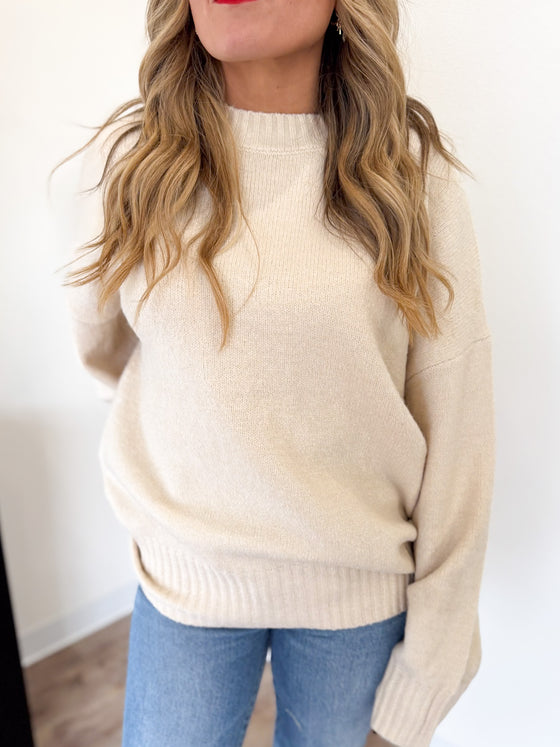 Nadia Oversized Drop Shoulder Sweater in Cream