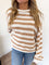 Keilani Striped Sweater in Taupe + Ivory