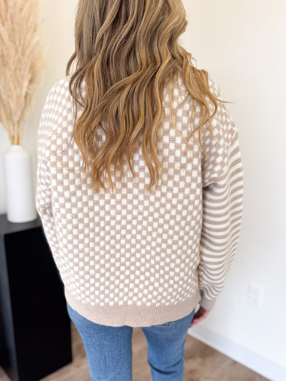 Harmony Checked Drop Shoulder Sweater