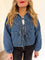 Juno Quilted Tie Front Denim Jacket