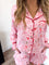 Noelle Ruffle Christmas Pajama Set - Pink + Red