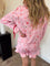 Noelle Ruffle Christmas Pajama Set - Pink + Red