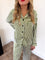 Mary Long Sleeve Pajama Set - Green Stripe