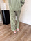Mary Long Sleeve Pajama Set - Green Stripe