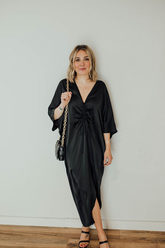 Nayeli Slouchy Maxi Dress in Black