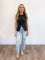 Aviva Bow Denim Vest in Black