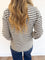 Callie Stripe Henley Knit Top in Black