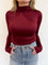 Rosemary Mock Neck Bodysuit in Burgundy