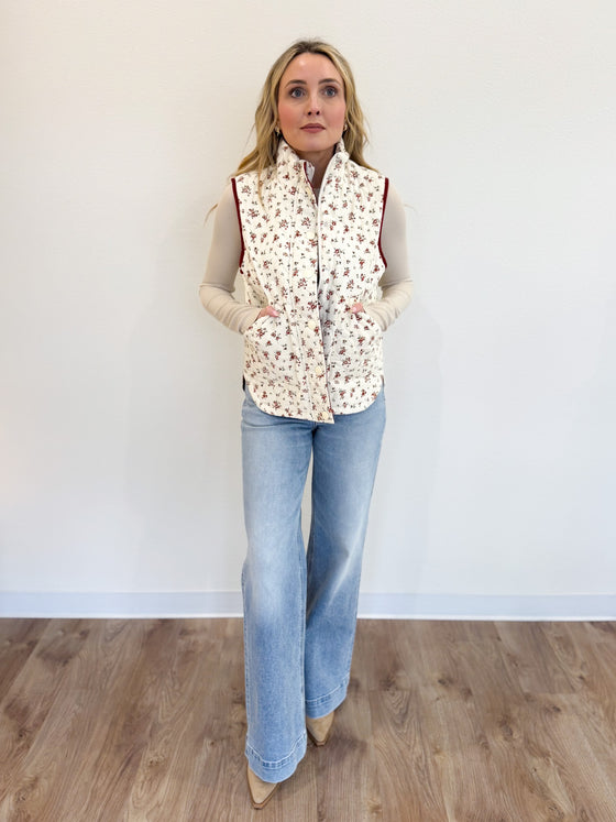 Ashlyn Floral Quilted Puffer Vest