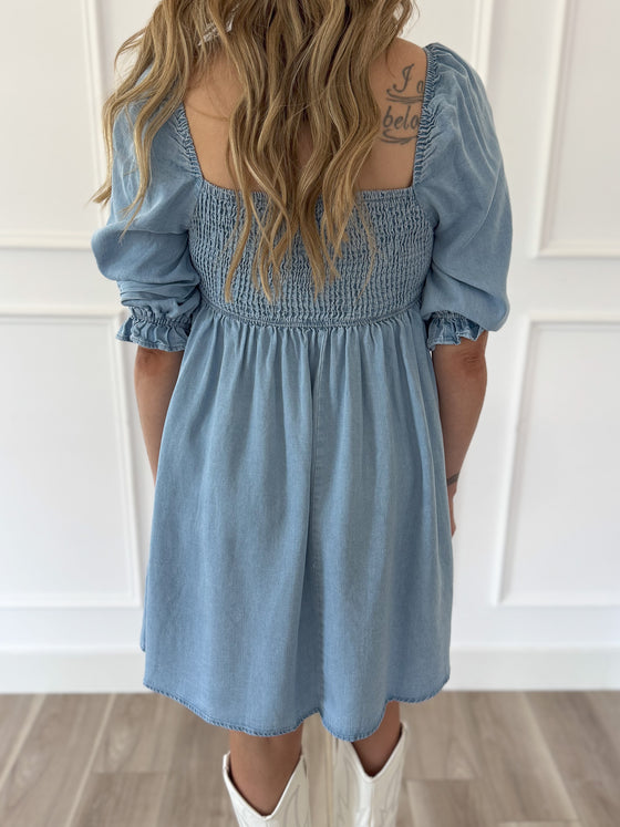 Christina Denim Short Dress