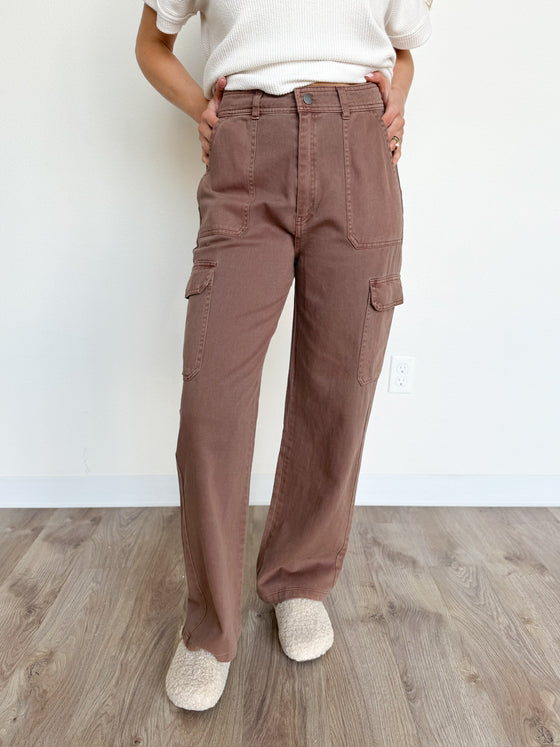 Chaya Cargo Pants in Chestnut