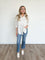 Halle Button Down Top in Ivory Sable