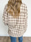 Naya Corduroy Plaid Shacket in Taupe