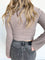 Malaya Ribbed Bell Sleeve Top in Brown