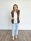 Amani Zip Vest in Brown