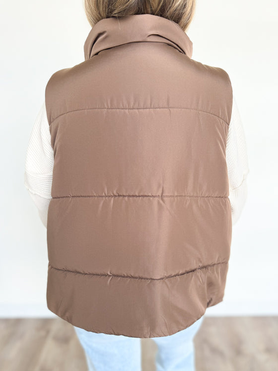 Amani Zip Vest in Brown