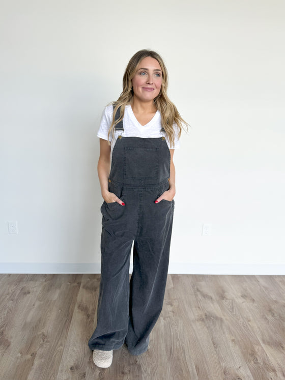 Nala Cotton Overalls in Black