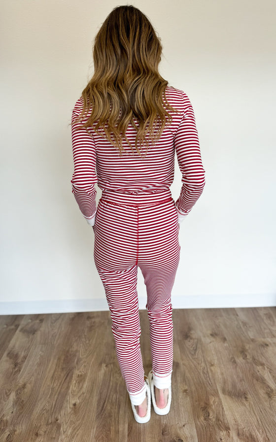 Annika Red Stripe Pajama Set