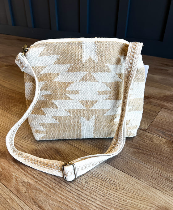 Panache Crossbody Bag in Cream and Tan