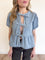 Vivianne Tie Front Denim Peplum Top