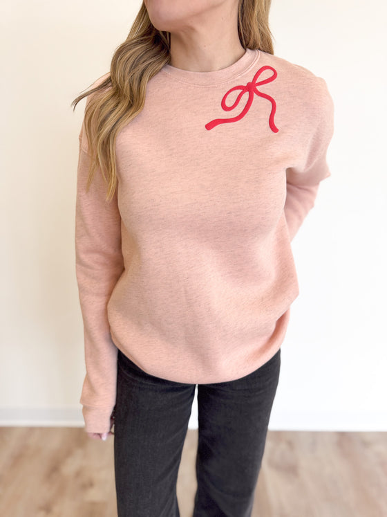 Romee Ribbon Crewneck in Rose